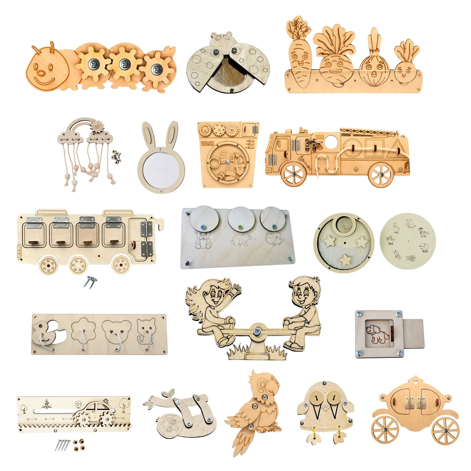 Montessori Wooden Busy Board Toddler - Wooden Busy Board Parts Montessori Sensory
