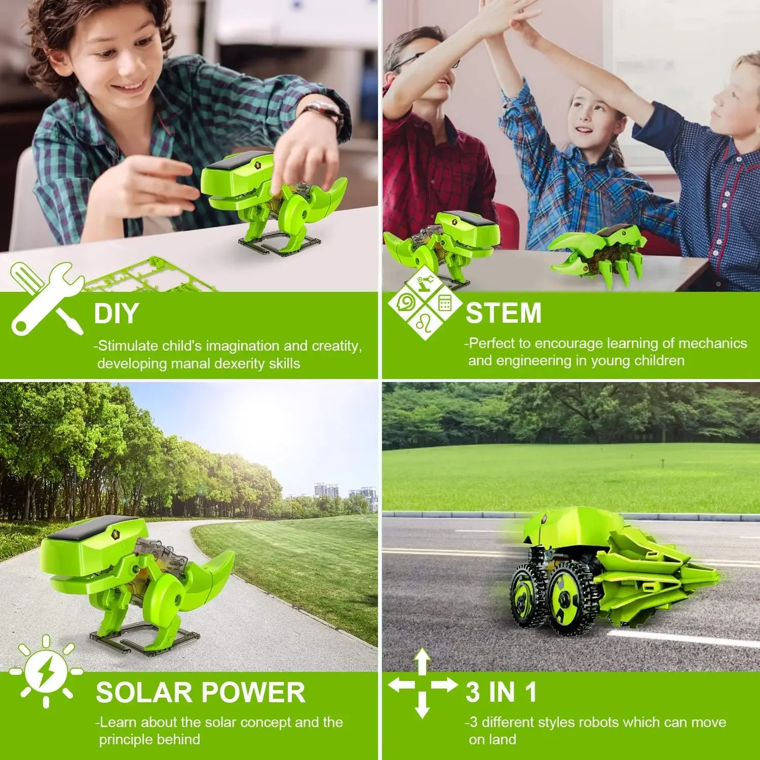 Assemble Solar Robot Kit 3 in  - Stem Solar Robot Kit For Kids review and price