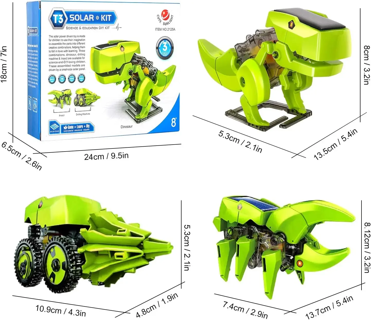 Assemble Solar Robot Kit 3 in  - Stem Solar Robot Kit For Kids review and price