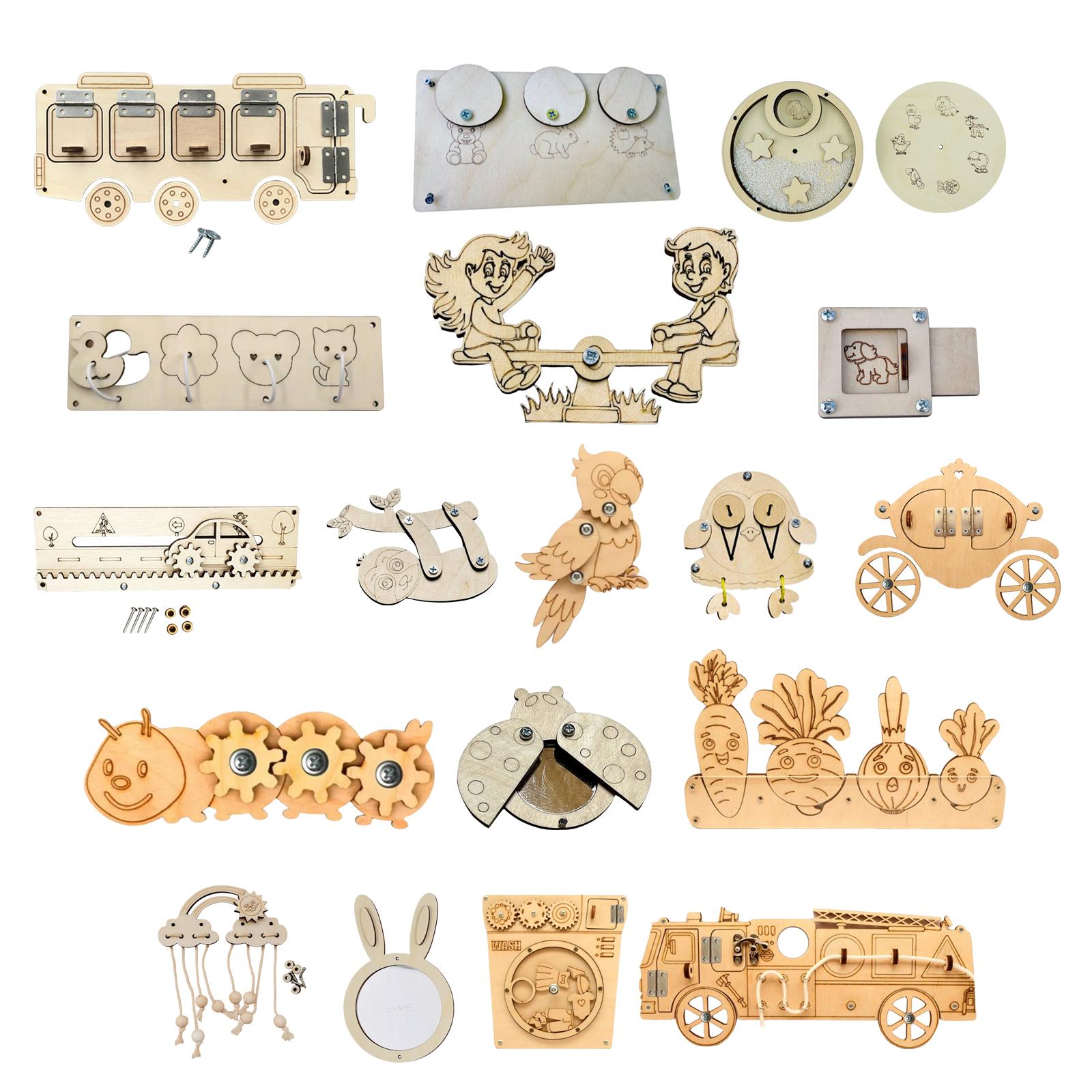 Wooden Busy Board Parts Montes - Montessori Wooden Busy Board Toddler review and price